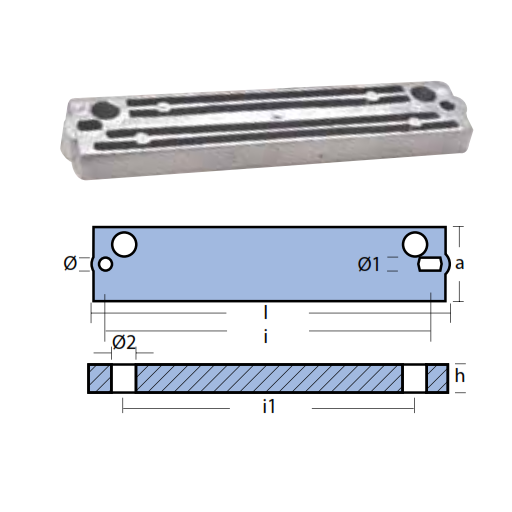 Anodo Piastra per Motore Mercury L 196 Piastrina Mercury Mercruiser in Zinco